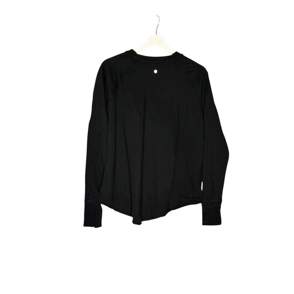 Zella Small Relaxed Washed Long Sleeve Slub Tee black thumb holes Nordstrom NWOT - Picture 4 of 7